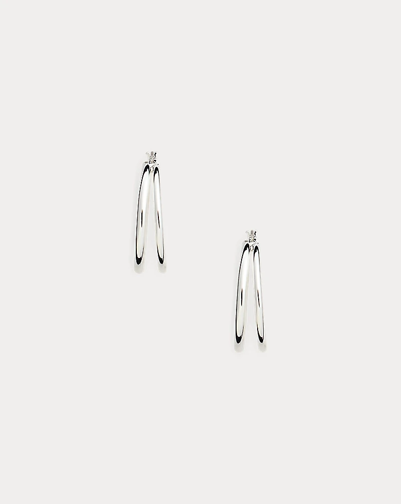 Silver-Plated Split Hoop Earrings