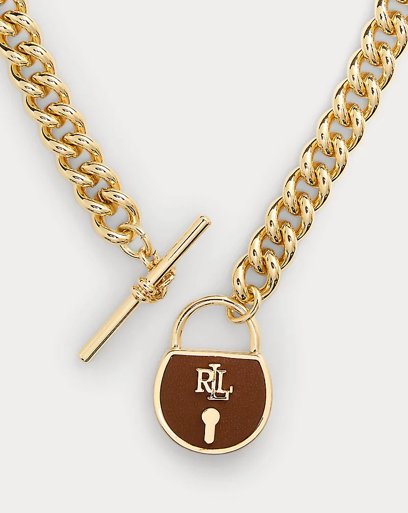 Gold-Plated Padlock Pendant Necklace