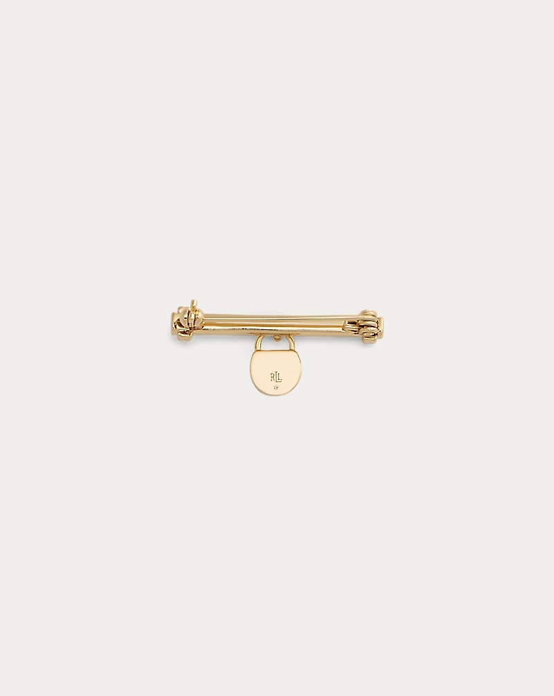 Gold-Plated Logo Padlock Charm Pin