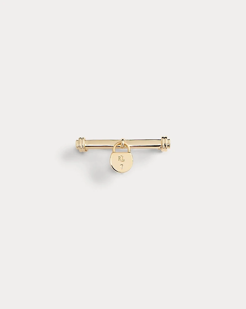 Gold-Plated Logo Padlock Charm Pin