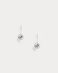 Rhodium-Plated Cubic Zirconia Earrings