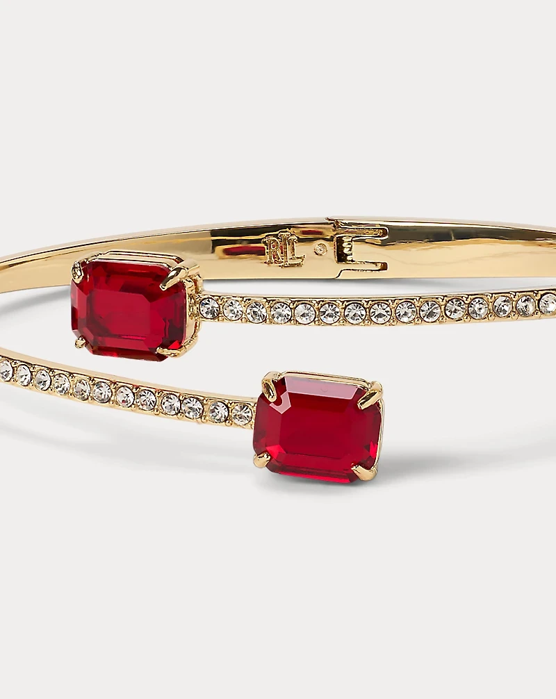 Pavé Gold-Plated Stone Hinge Bangle