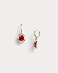 Pavé Gold-Plated Stone Drop Earrings