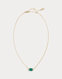 Gold-Plated Stone Pendant Necklace