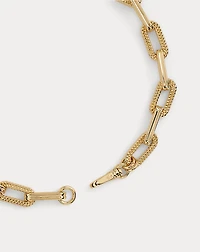 Gold-Plated Herringbone Link Necklace