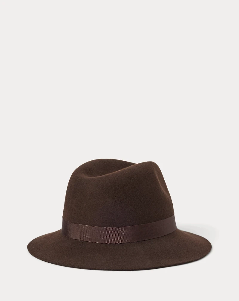 Ribbon-Trim Wool Fedora