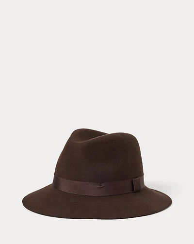 Ribbon-Trim Wool Fedora