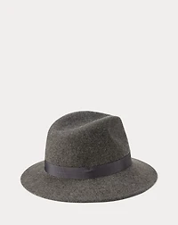 Ribbon-Trim Wool Fedora