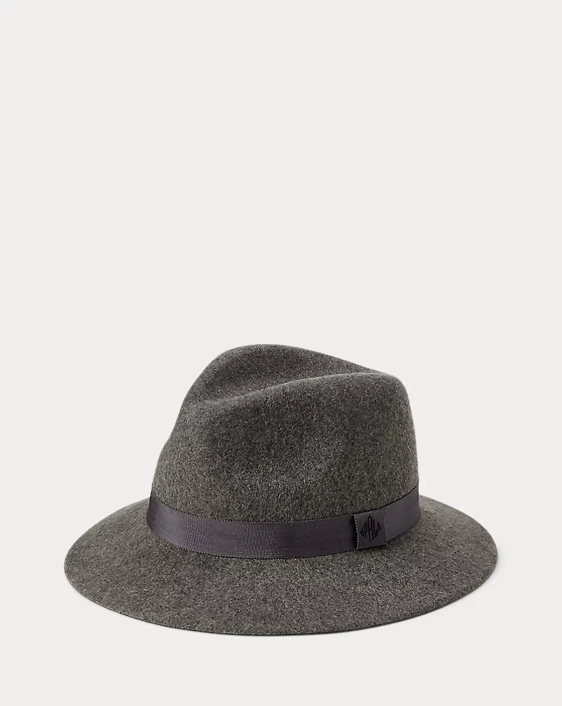 Ribbon-Trim Wool Fedora