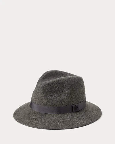 Ribbon-Trim Wool Fedora