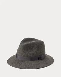Ribbon-Trim Wool Fedora