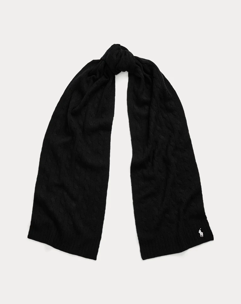 Cable-Knit Wool-Cashmere Scarf