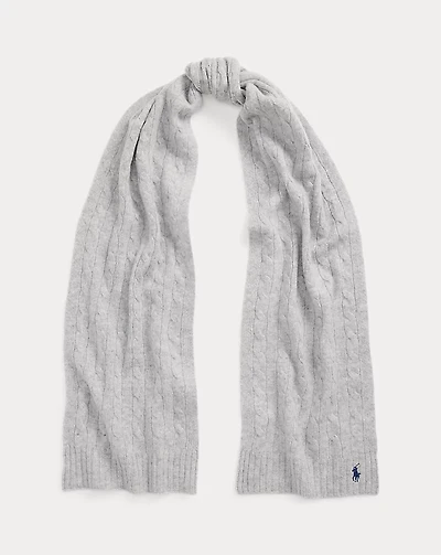 Cable-Knit Wool-Cashmere Scarf