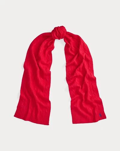 Cable-Knit Wool-Cashmere Scarf