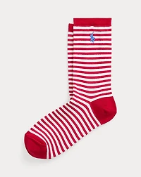 Striped Cotton-Blend Crew Socks