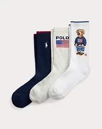 Polo Bear Logo Crew Sock 3-Pack