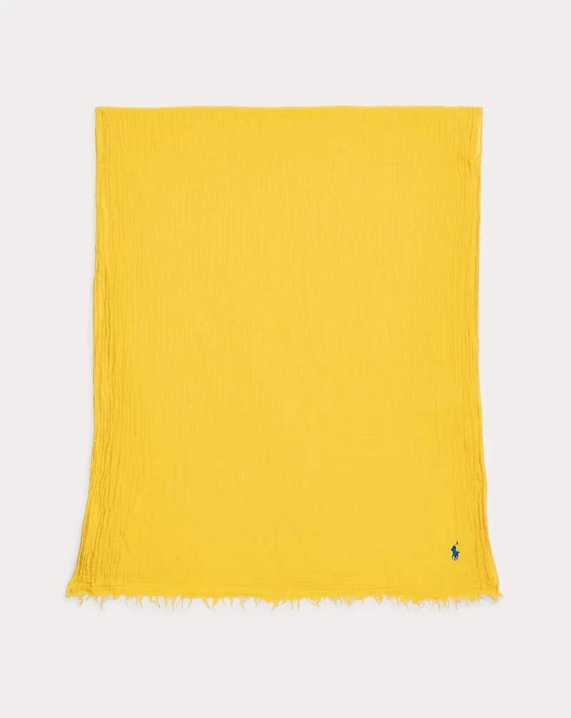 Fringe-Trim Crinkled Scarf
