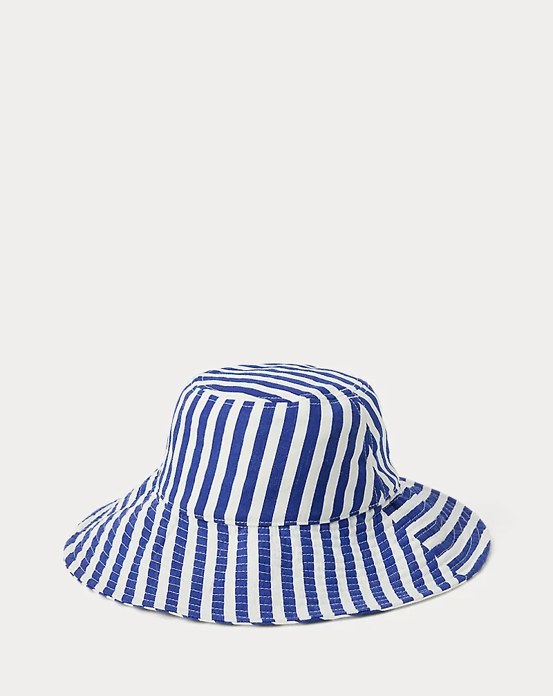 Striped Linen Sun Hat