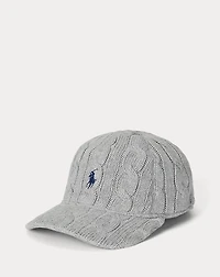 Cable-Knit Cotton Ball Cap
