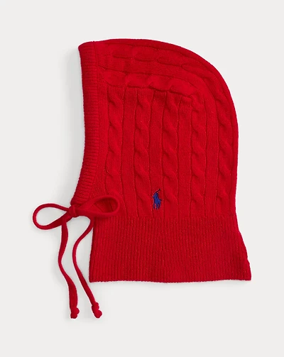 Cable Wool-Cashmere Hooded Snood