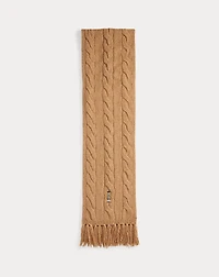 Polo Bear Cable-Knit Wool-Blend Scarf