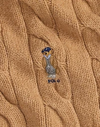 Polo Bear Cable-Knit Wool-Blend Scarf