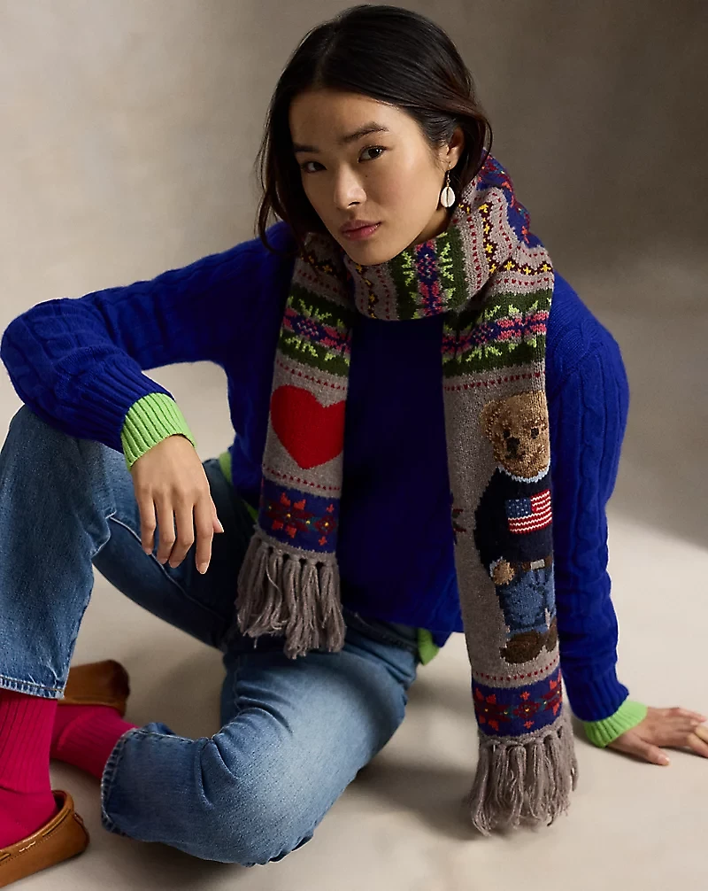 Polo Bear Wool-Blend Scarf