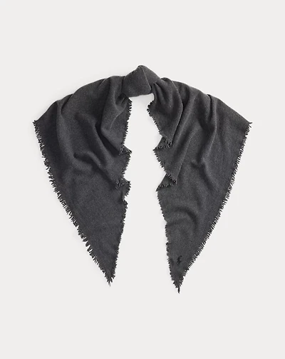 Plaid Wool Triangle Wrap Scarf
