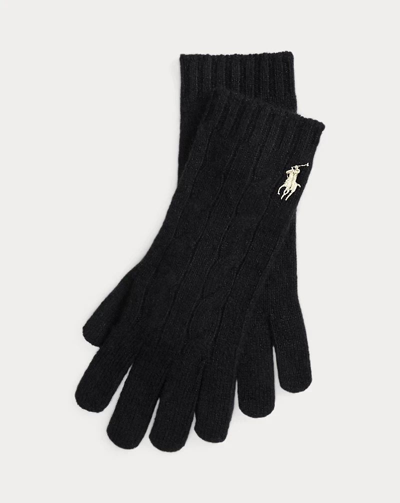 Cable-Knit Wool-Cashmere Gloves