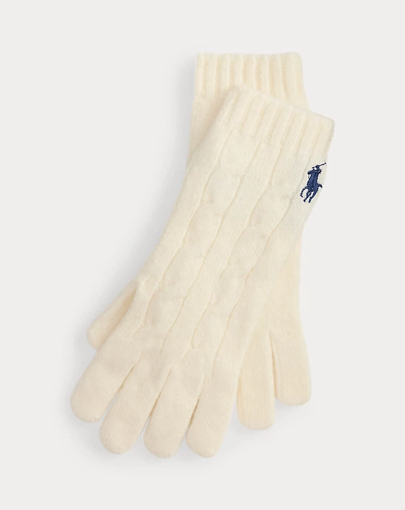 Cable-Knit Wool-Cashmere Gloves