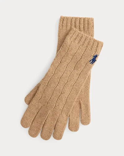 Cable-Knit Wool-Cashmere Gloves