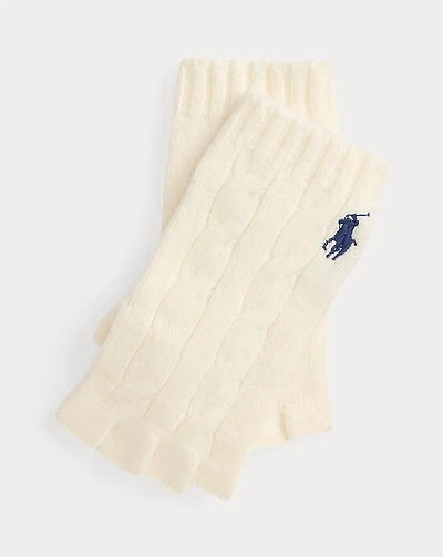 Cable Wool-Cashmere Fingerless Gloves
