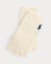 Cable Wool-Cashmere Fingerless Gloves