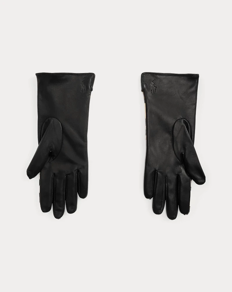 Leopard-Print Leather Gloves