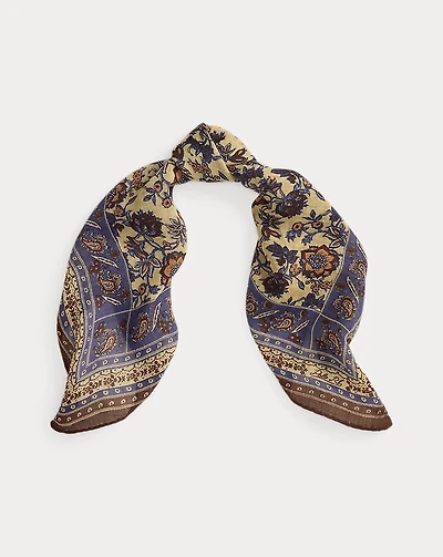 Block-Print Wool-Linen Scarf