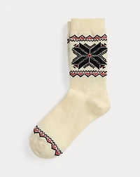 Snowflake Border Crew Socks