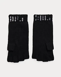 Sequin Wool-Cashmere Fingerless Gloves