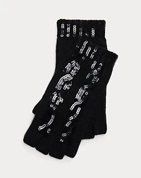 Sequin Wool-Cashmere Fingerless Gloves
