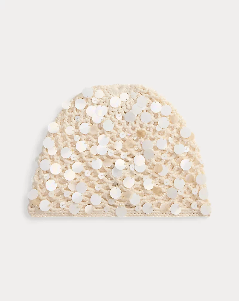 Sequined Crochet Beanie