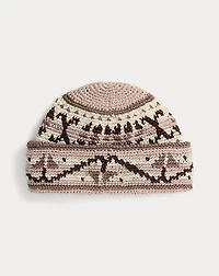 Floral-Motif Wool Beanie