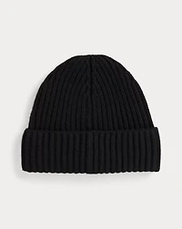 Polo Bear Rib-Knit Wool Beanie