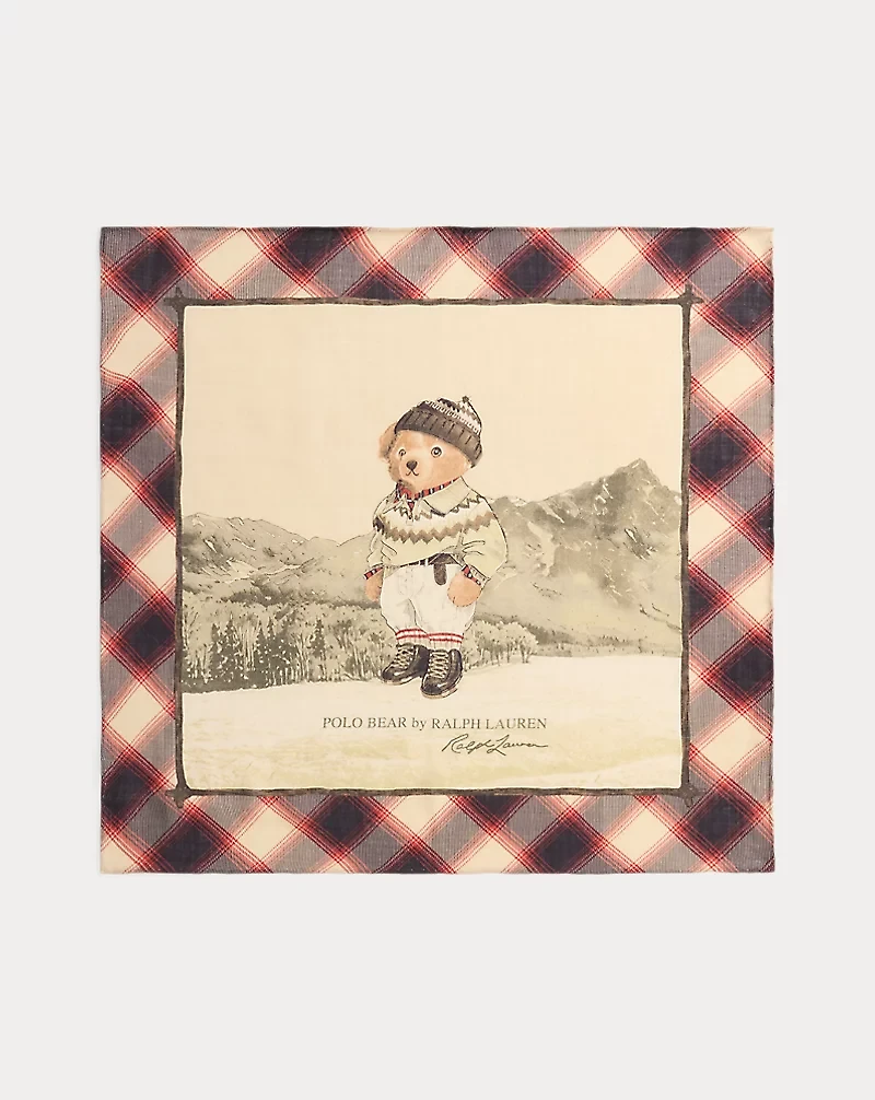 Polo Bear Wool-Silk Square Scarf