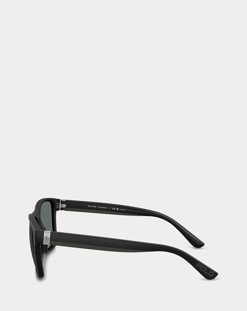 Striped-Temple Square Sunglasses