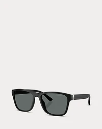 Striped-Temple Square Sunglasses