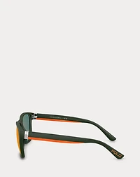 Striped-Temple Square Sunglasses