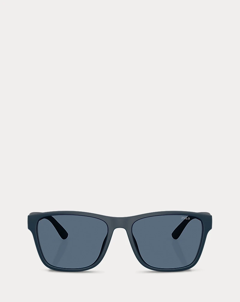 Striped-Temple Square Sunglasses