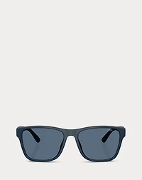 Striped-Temple Square Sunglasses