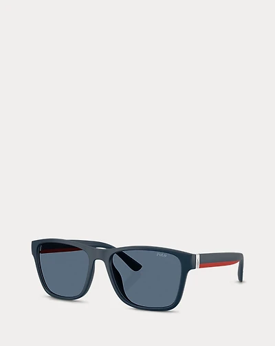 Striped-Temple Square Sunglasses