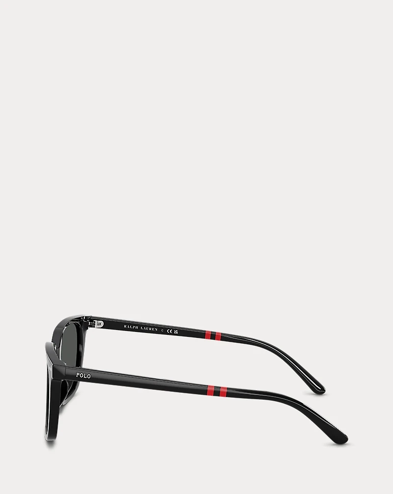 Rugby-Stripe Square Sunglasses