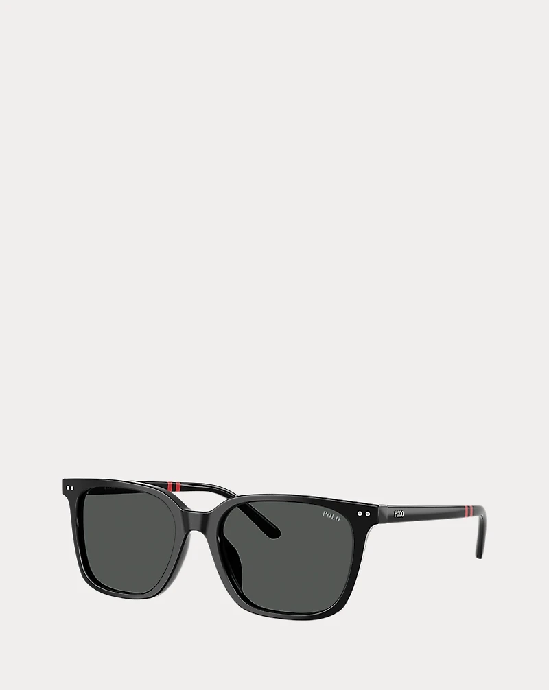 Rugby-Stripe Square Sunglasses